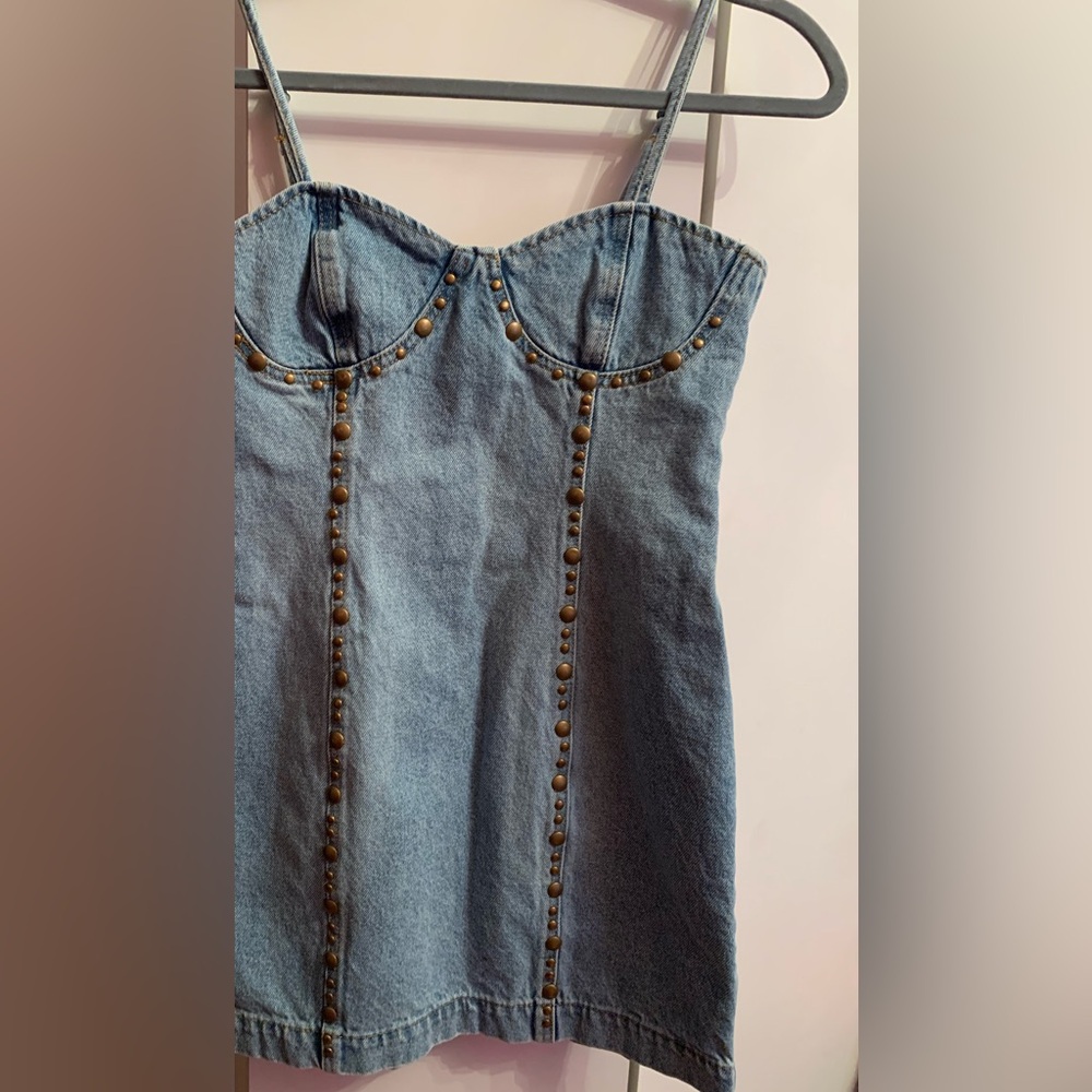 Denim Studded Women's Top